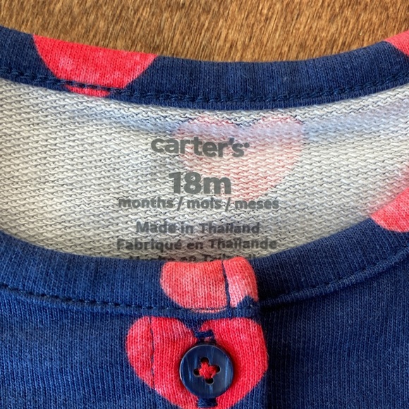 NEW Carters Baby Hearts Long Sleeve Jumpsuit 18 Months - Picture 7 of 10